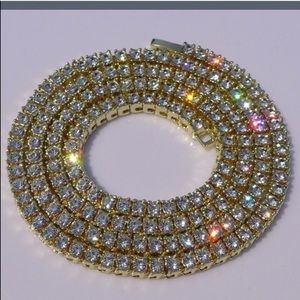 Gold plated chain with cubic zirconia